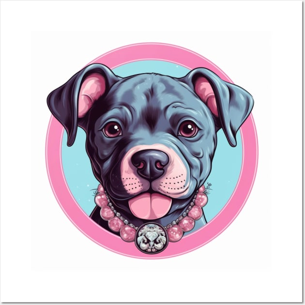 Cute Staffy Wall Art by Enchanted Reverie